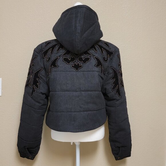 Free People Fleur de Lis Denim Puffer Jacket - Picture 6 of 16